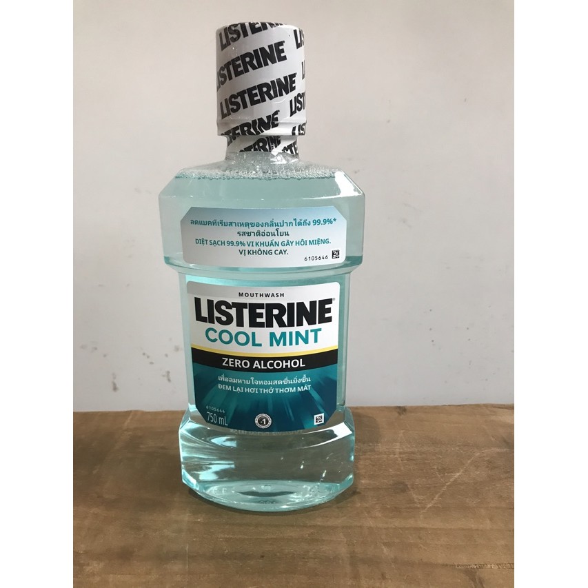 Nước súc miệng Listerine Cool Mint Zero Alcohol không cay chai 750ml