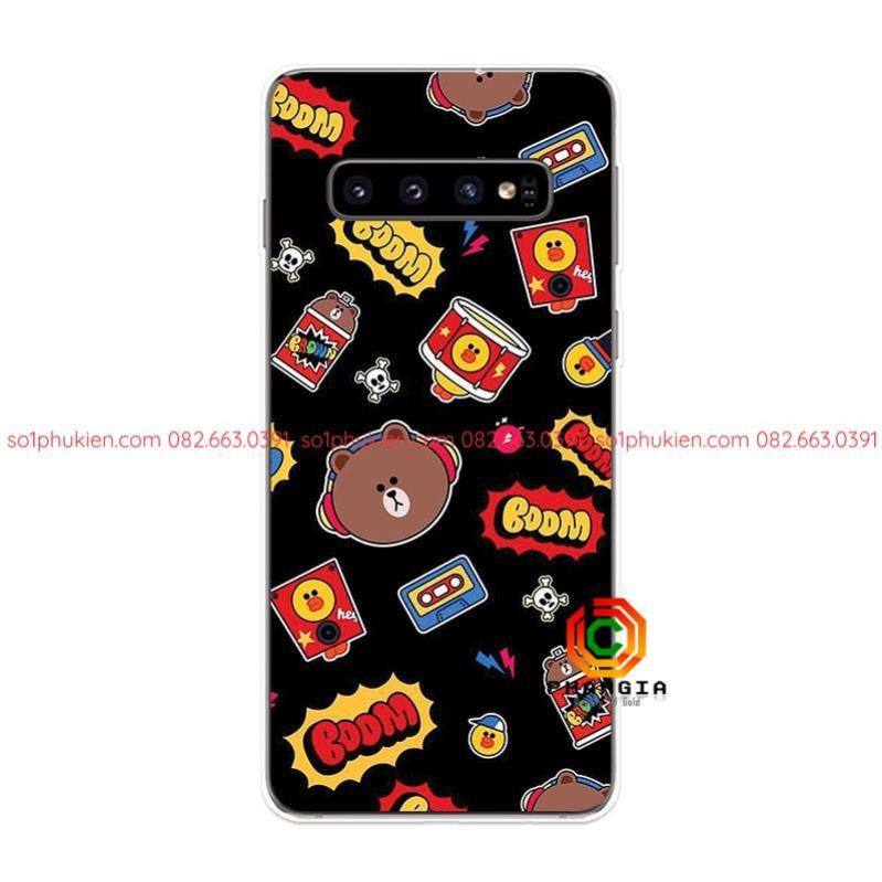 Ốp Lưng in hình đẹp Samsung Galaxy S9 S9+ S10 S10+ Plus S10e Lite TPU mềm Case gấu nâu Two