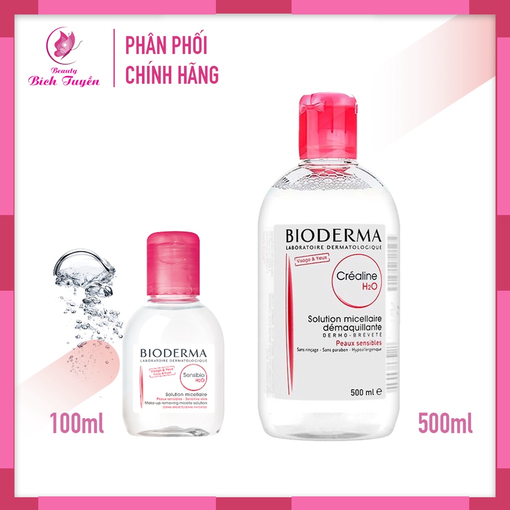 Nước Tẩy Trang BIODERMA H2O Nắp Hồng Làm Sạch Cho Da Nhạy Cảm 100ml - 500ml