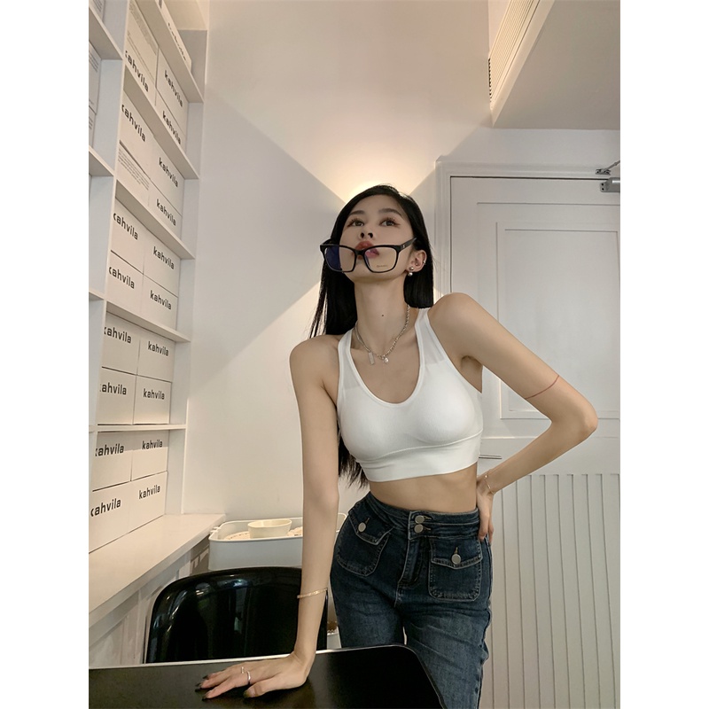 Áo Hai Dây Hở Lưng Có Đệm Ngực Thời Trang Hàn Quốc Quyến Rũ Cho Nữ