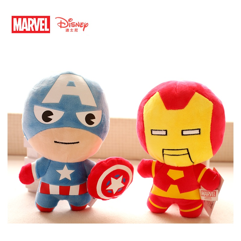 DISNEY Búp Bê Đồ Chơi Nhồi Bông Marvel Spiderman Captain America Iron Man Hulk Marvel 12CM Làm Quà Sinh Nhật Dành Cho Trẻ