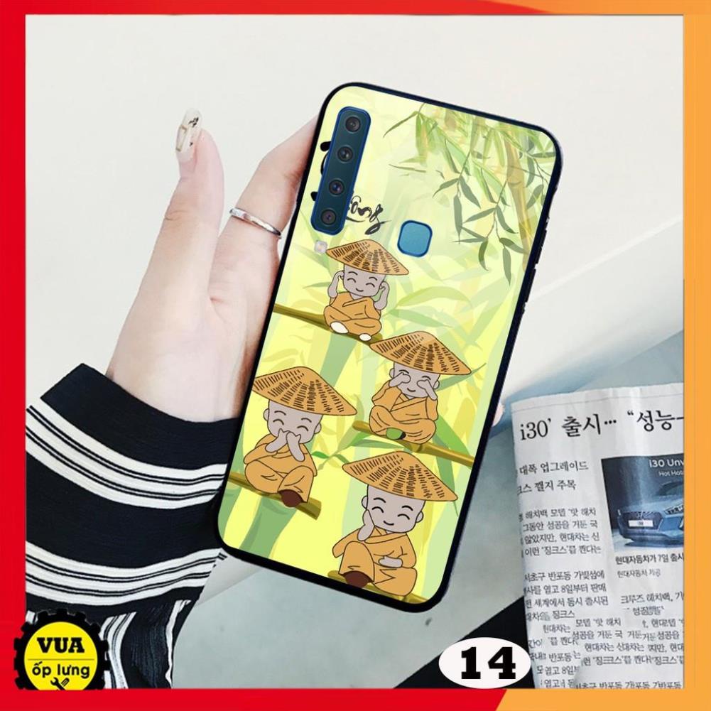 Ốp lưng kính cho Samsung A50 - A50s - A70 - A30s - A70s - A7 2018 - A9 2018 in hình hoa sen tâm an và chú tiểu