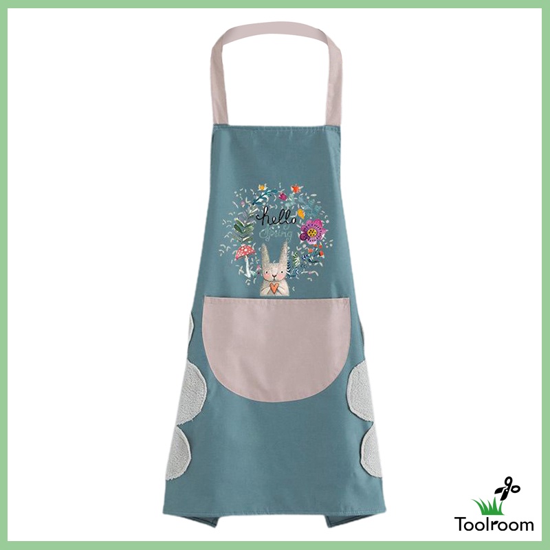 Tạp Dề Nấu Ăn Có Túi Và Khăn Lau Tay Màu Hồng Nhạt Dành Cho Nữ
