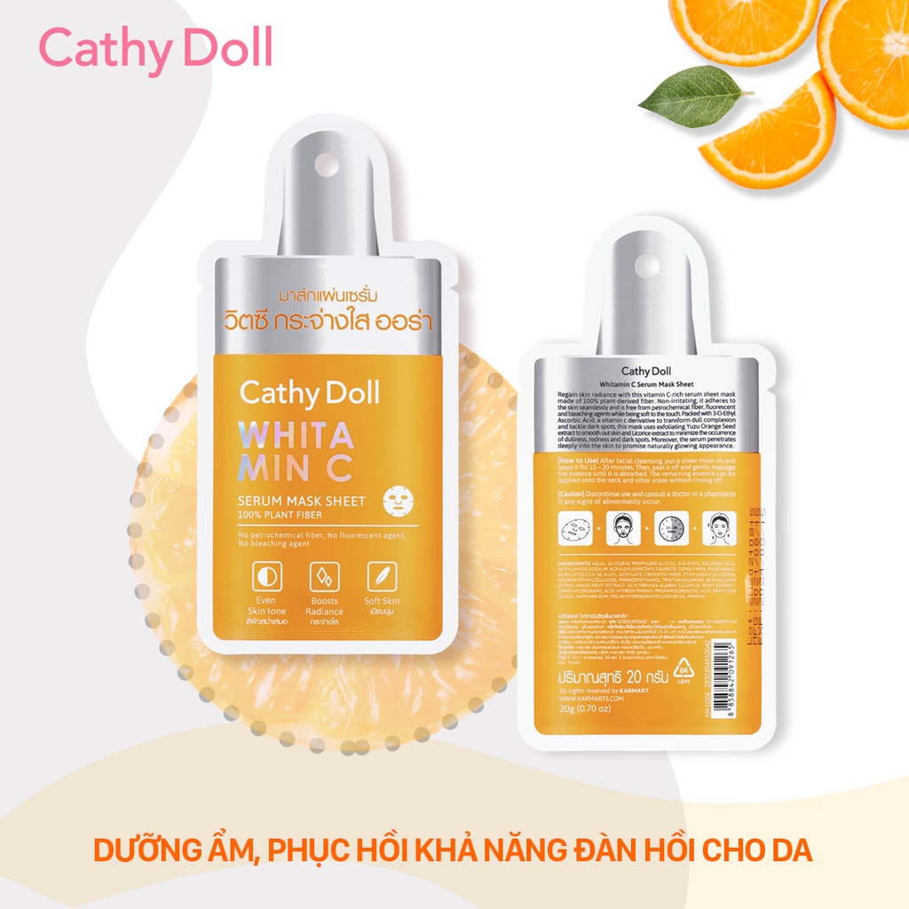 Mặt nạ giấy dưỡng trắng da Cathy Doll Whitamin C Serum Mask Sheet 20g