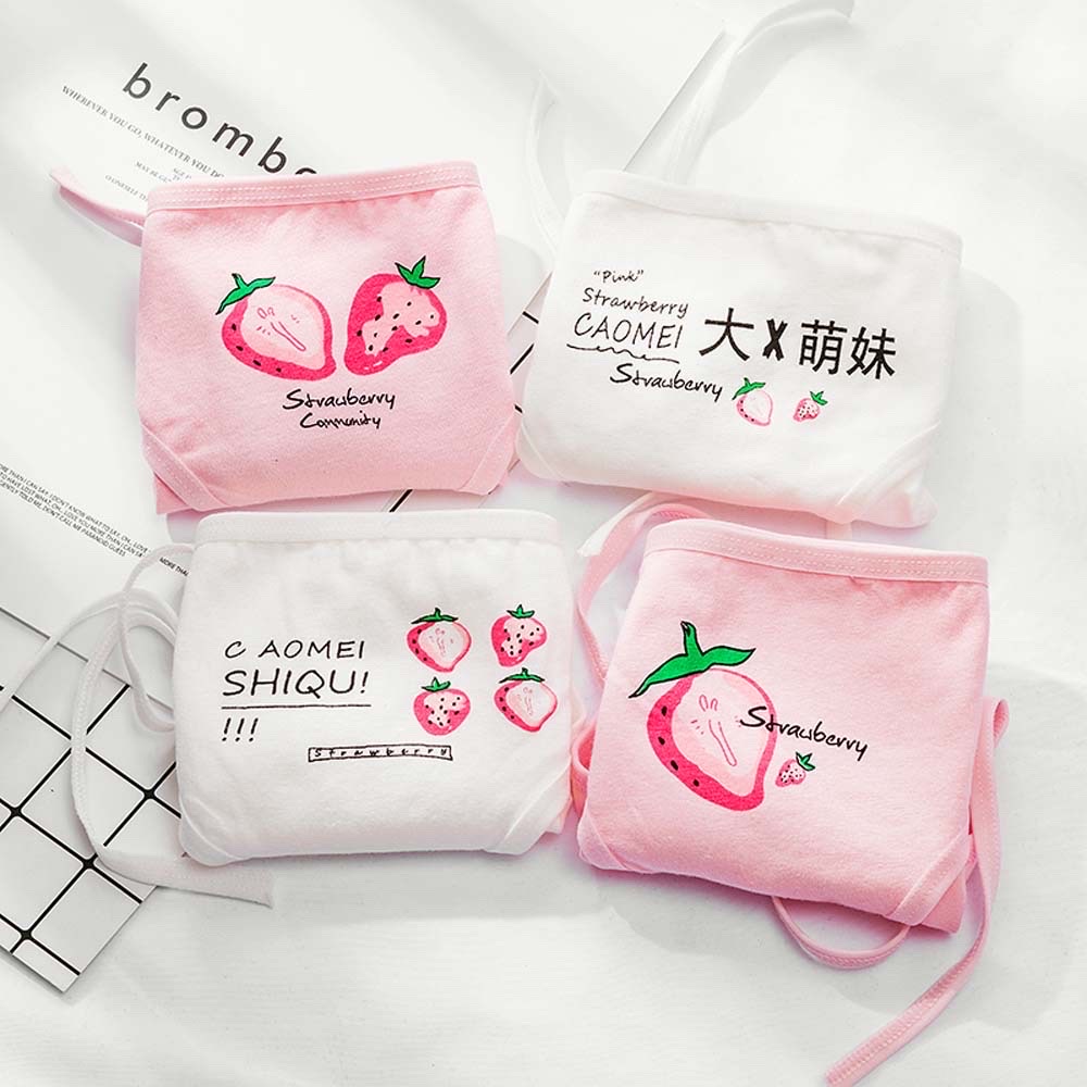 Quần Lót Cotton Nữ Cột Buộc Dây In Hình Trái Dâu Quần Chip Nữ Cotton Siêu Dễ Thương Hàng Loại 1 Mainia Shop