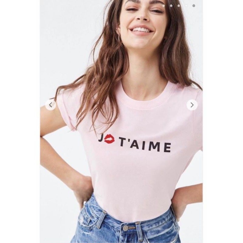 Áo thun form basic F21 màu hồng vnxk