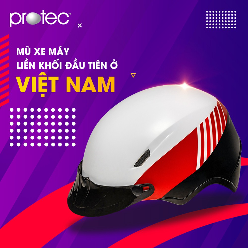 Mũ bảo hiểm thời trang siêu nhẹ Protec IM01, nón chỉ 415g, mẫu mới, an toàn gấp bội