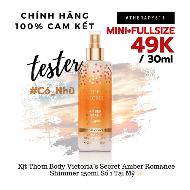 [TESTER]..::✨Xịt Dưỡng Thể Body Mist Victoria’S Secret Nhũ Kim Tuyến✨::..