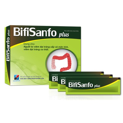 Bifisanfo - Hỗ trợ điều trị đau bụng, đi ngoài nhiều lần do rượu bia, viêm đại tràng- Hộp 30 gói pha nước