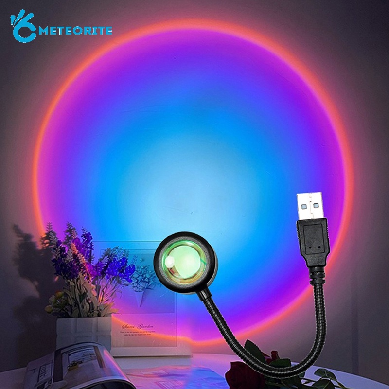 Đèn LED Chiếu Hình Tròn Với Tay Cầm Dài Xoay 360 Độ Kèm Sạc USB Tiện Dụng Trang Trí Tiệc Sinh Nhật / Gia Đình