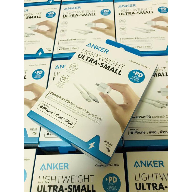 Bộ SẠC + CÁP PD 18w ANKER B2716 PowerPort PD Nano - Nhập khẩu USA