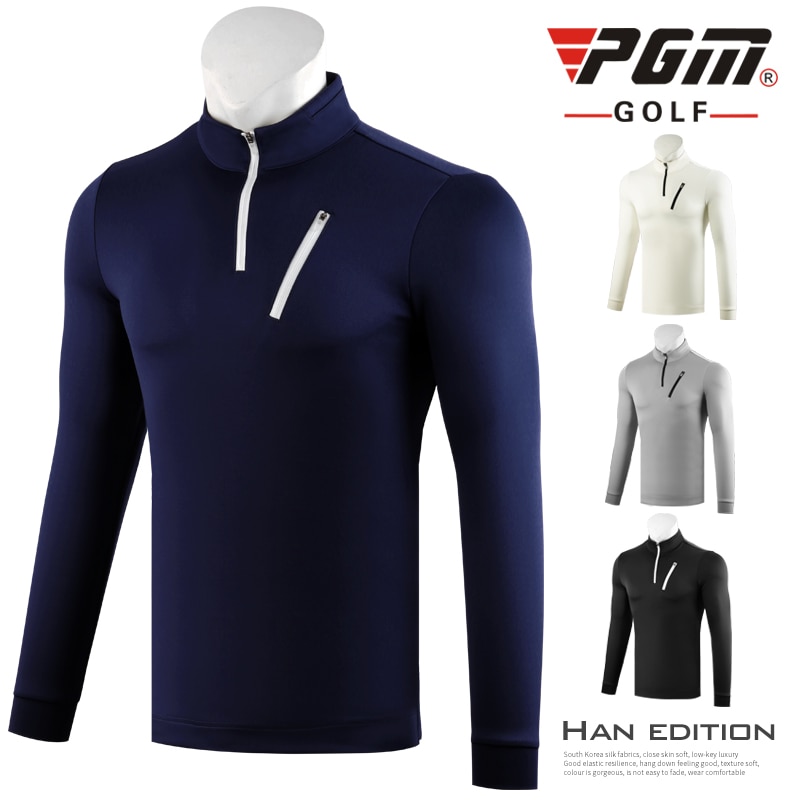 Áo Thun Đánh Golf Tay Dài Có Khóa Kéo Thoáng Khí Giữ Ấm Mùa Đông Cho Nam