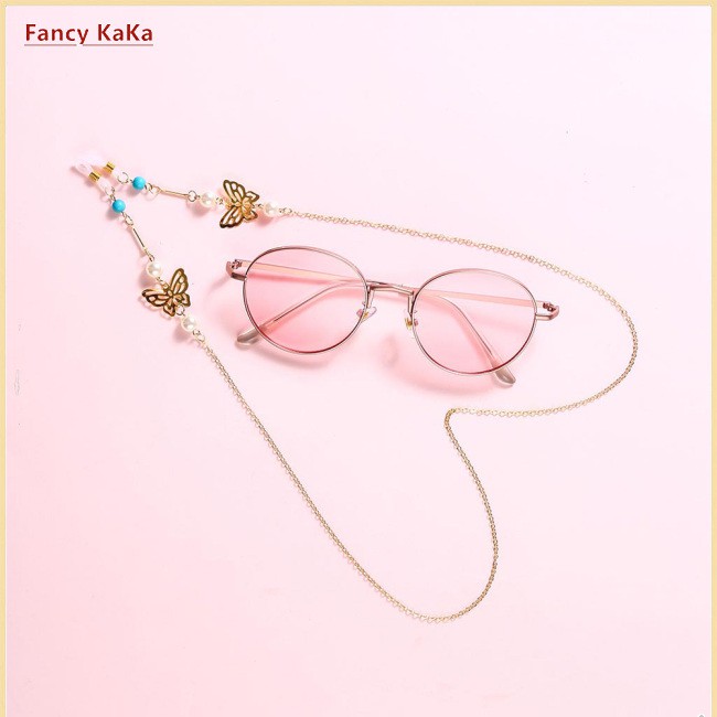 Eyeglasses Chain Women Metal Alloy Pearl Non-slip Glasses Chain