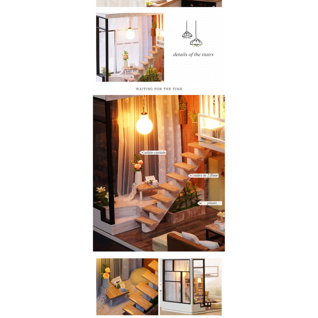 Mô Hình Lắp Ghép Nhà Gỗ DIY: Waiting For The Time L020