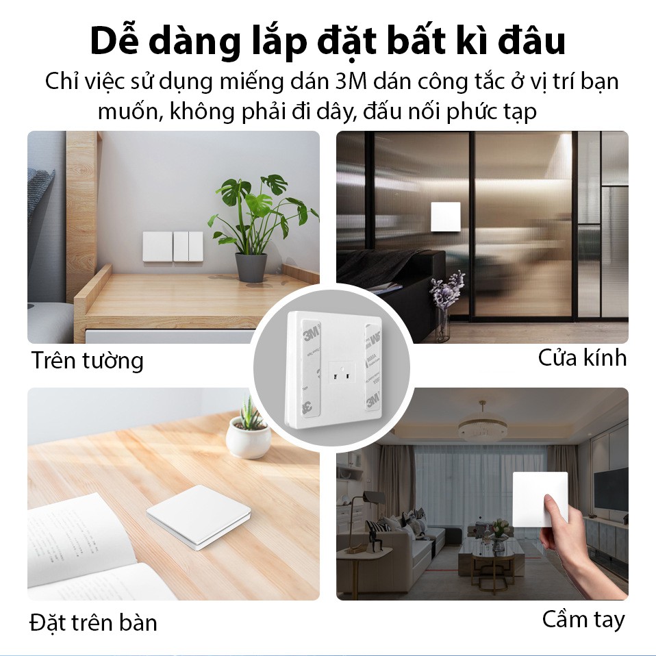 Hộp công tắc 2 cổng wifi + remote RF siêu nhỏ 10A Homematic WMSV2