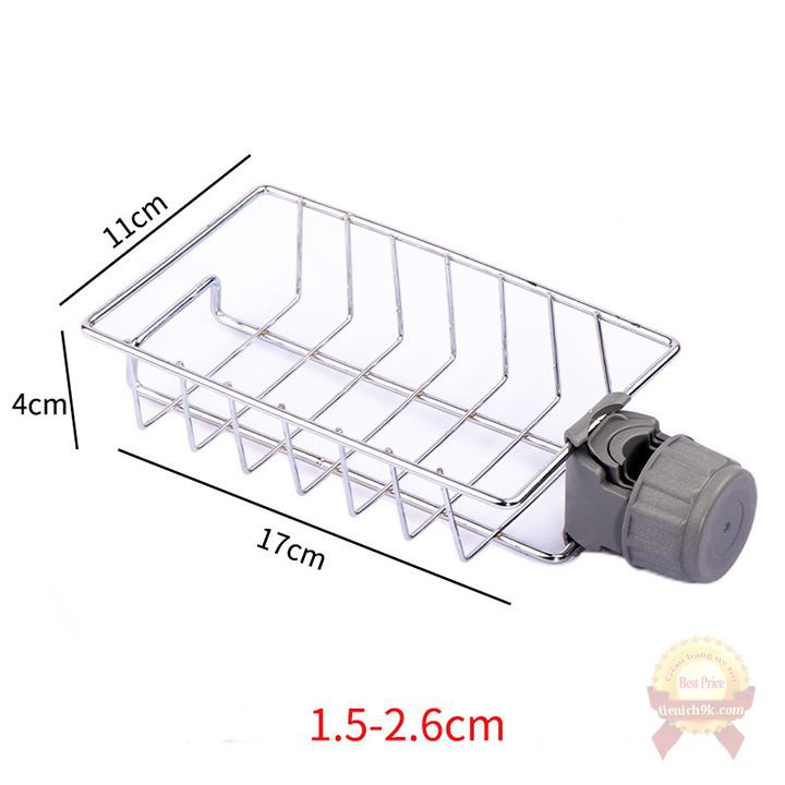 Kệ để đồ nhà tắm phòng bếp inox đa năng cài bồn rửa bát vòi sen đựng xà phòng giẻ rửa bát gia vị treo khăn