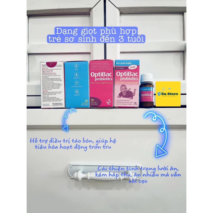 Men vi sinh Optibac hồng dạng giọt 0-3y - Anh