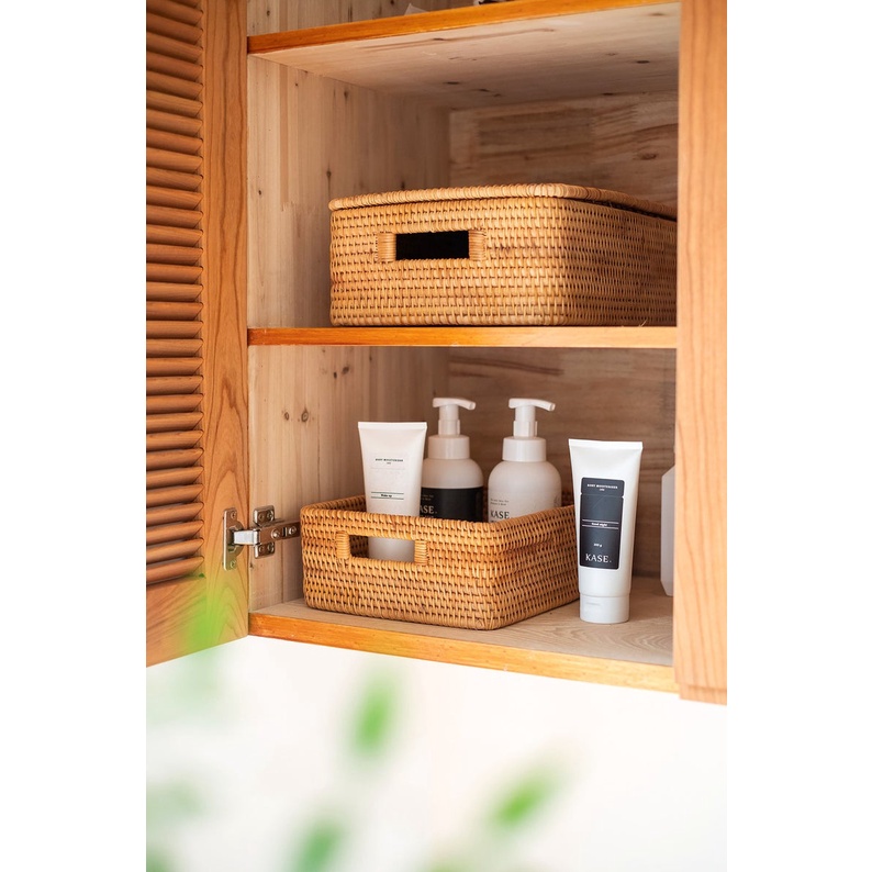 Thùng đựng quần áo mây tre đan,  Decor
