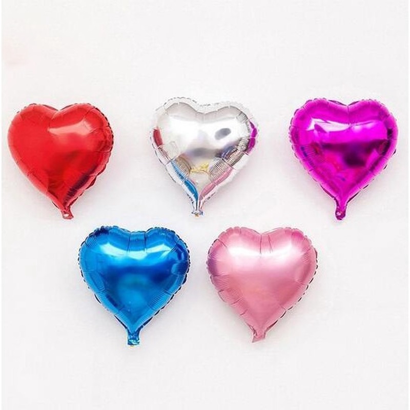 10 Bong Bóng Lá Nhôm Hình Ngôi Sao/Trái Tim 5/10 inch Dùng Trang Trí Tiệc Sinh Nhật