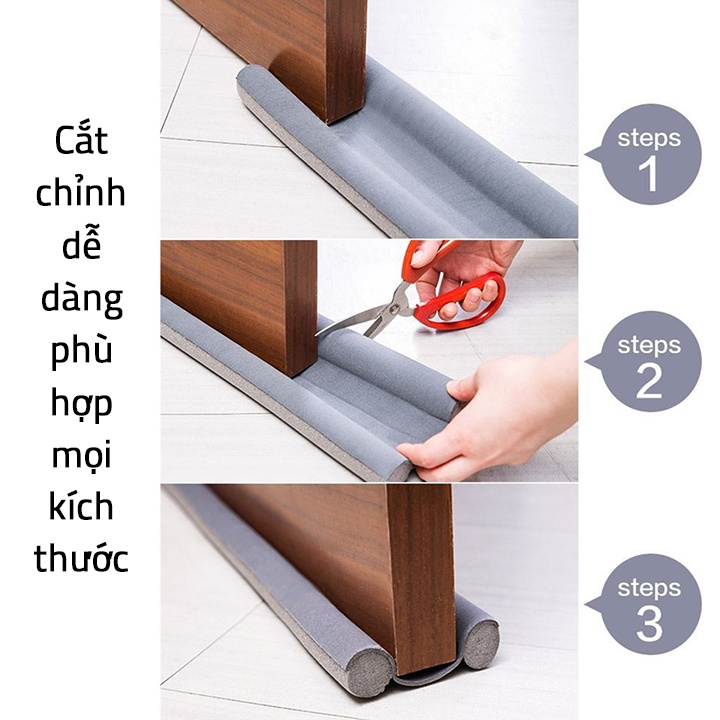 Thanh nẹp mút xốp 93cm chặn đáy khe cửa, ngăn côn trùng, chống kẹt chân tay em bé, gió điều hòa, cách âm TH62