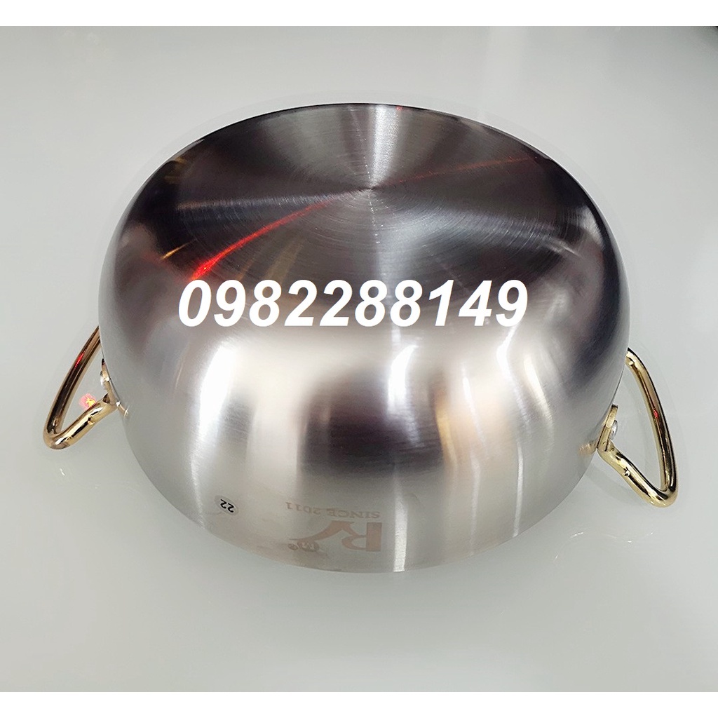 NỒI LẨU HÀN QUỐC QUAI MẠ VÀNG NHIỀU KÍCH THƯỚC.
