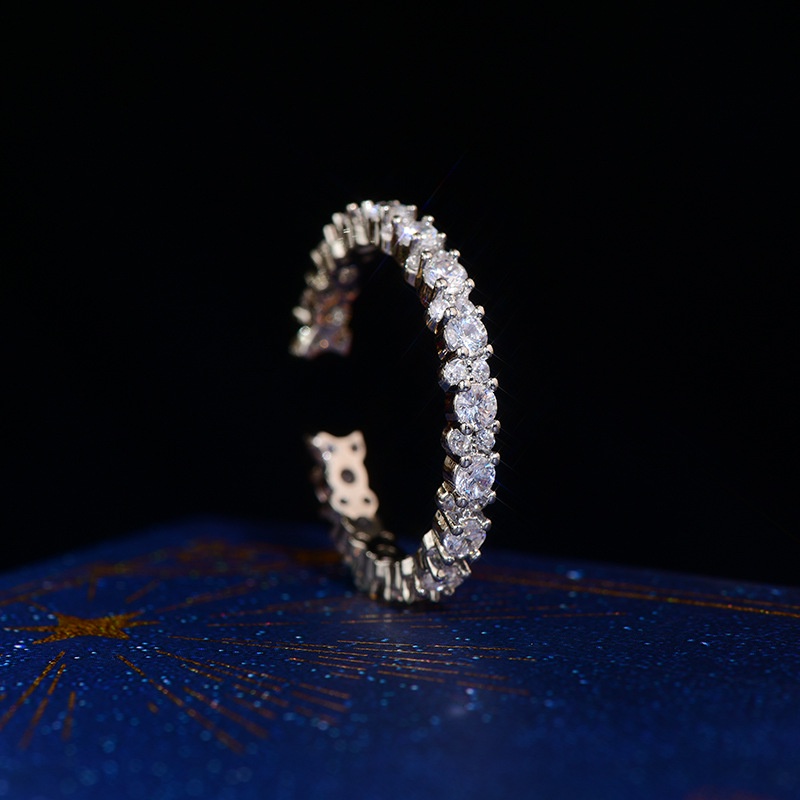 Nhẫn Hở Đính Đá Zircon Phong Cách Nhật Hàn Cho Nữ