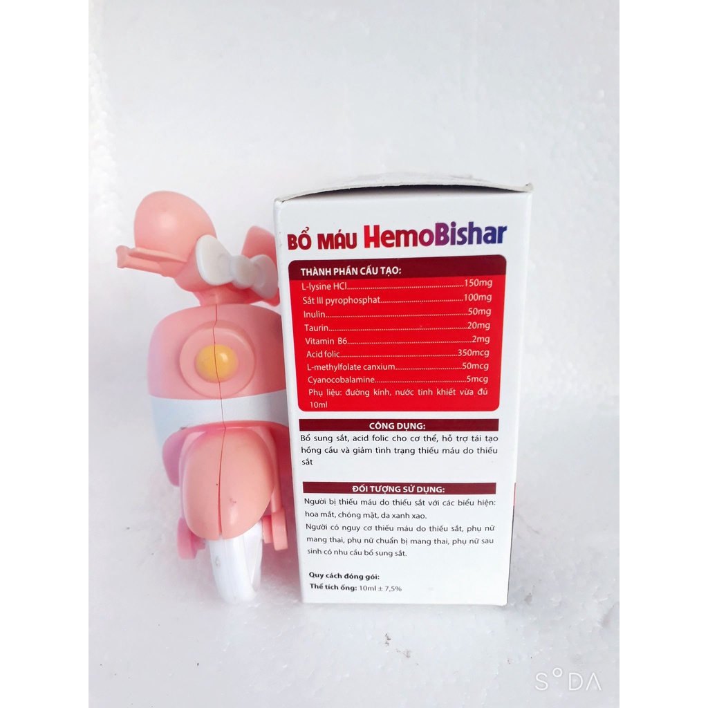 Siro bổ máu HemoBishar, giúp bổ sung sắt và acid folic cho cơ thể, hỗ trợ giảm tình trạng thiếu máu do thiếu sắt