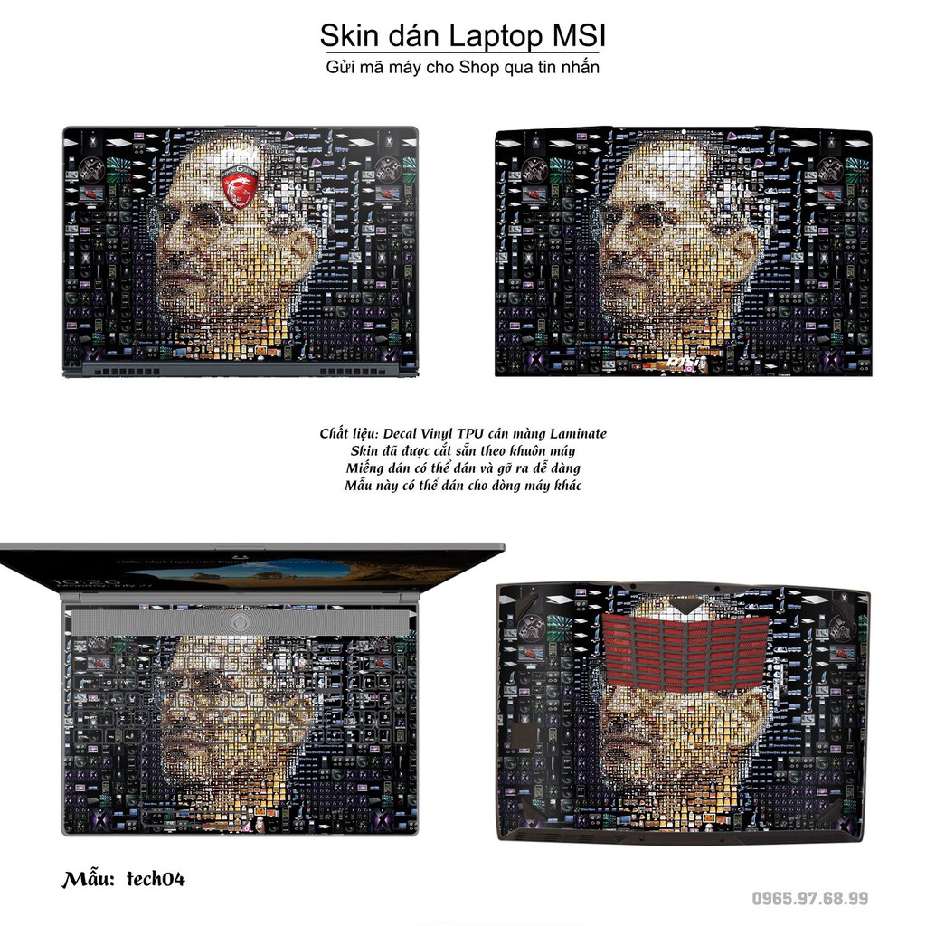 Skin dán Laptop MSI in hình Công nghệ (inbox mã máy cho Shop)