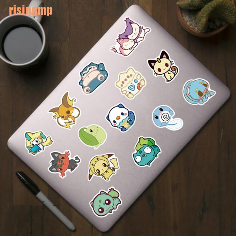 Bộ 50 Miếng Dán Trang Trí Hình Pokemon Pikachu Dễ Thương