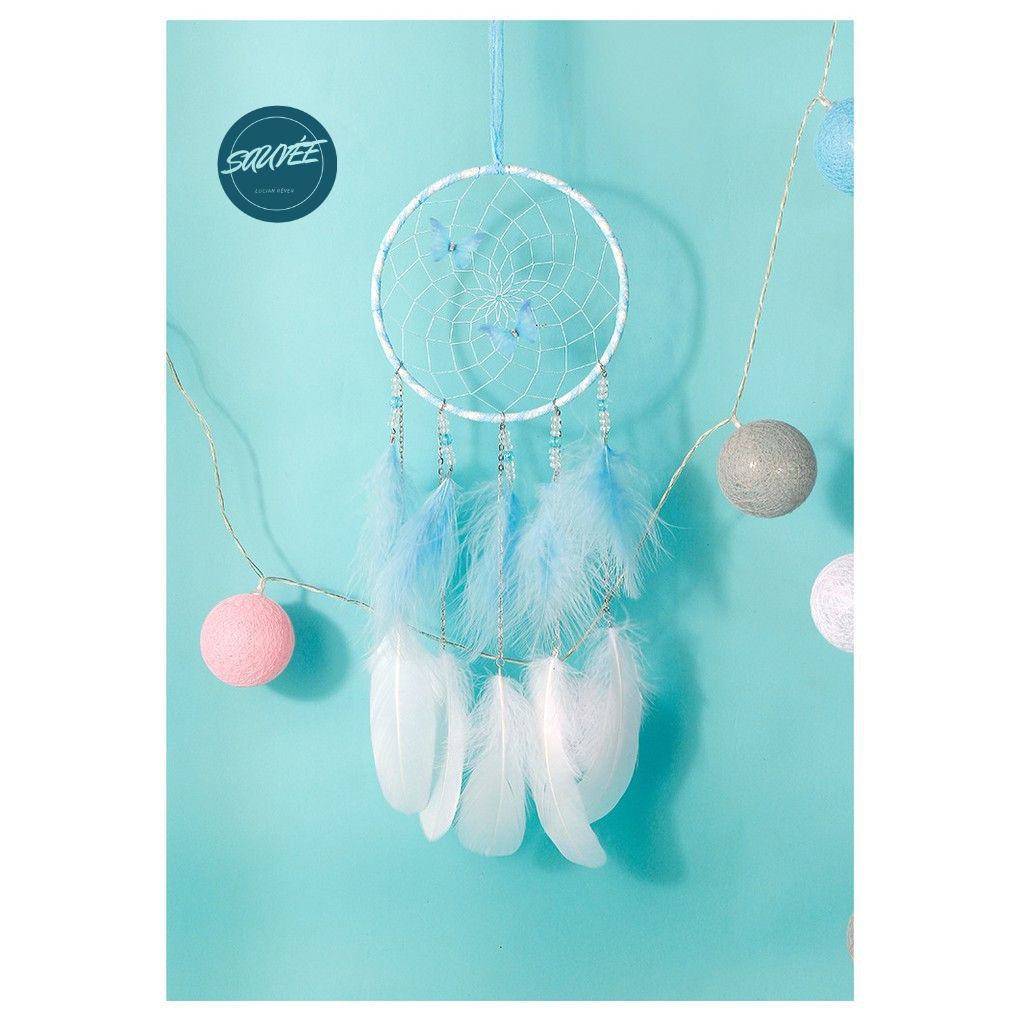 Dreamcatcher handmade đính bươm bướm xinh màu pastel mộng mơ Sauvée mã DCC4M