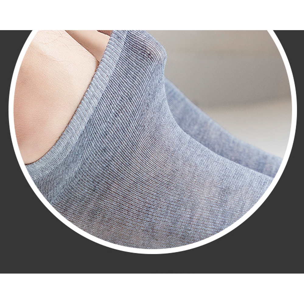 Vớ Ngắn Màu Trắng/Đen/Xám Thiết Kế Đơn Giản Thoải Mái Cho Nam