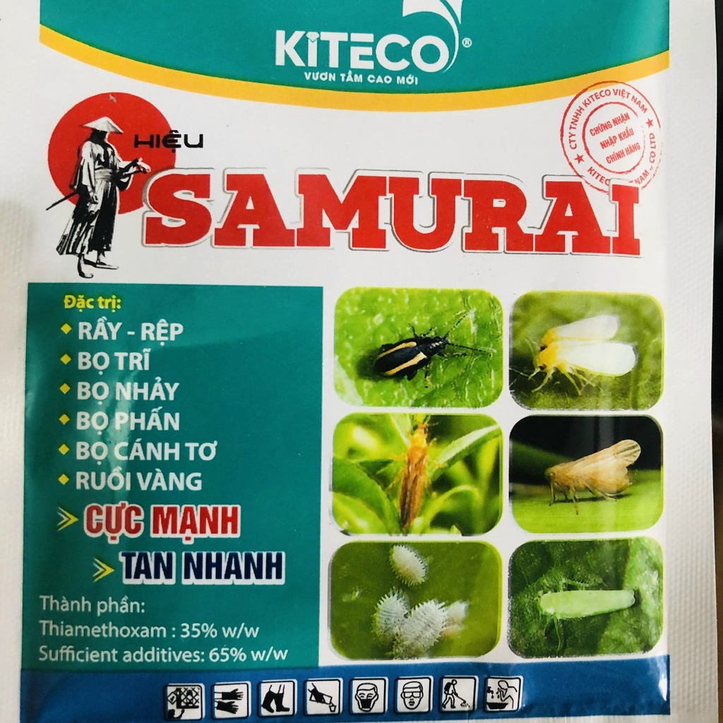 Chế phẩm Samura gói 12g hiệu quả bọ trĩ, bọ phấn, rệp vàng, rầy rệp hoa hồng, cây ăn quả lưu dẫn kéo dài longf1