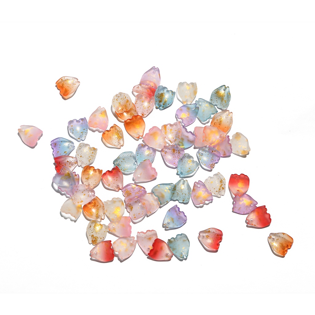 Set 10 hạt hình cánh hoa màu gradient cỡ 13x11mm dùng tự làm trang sức