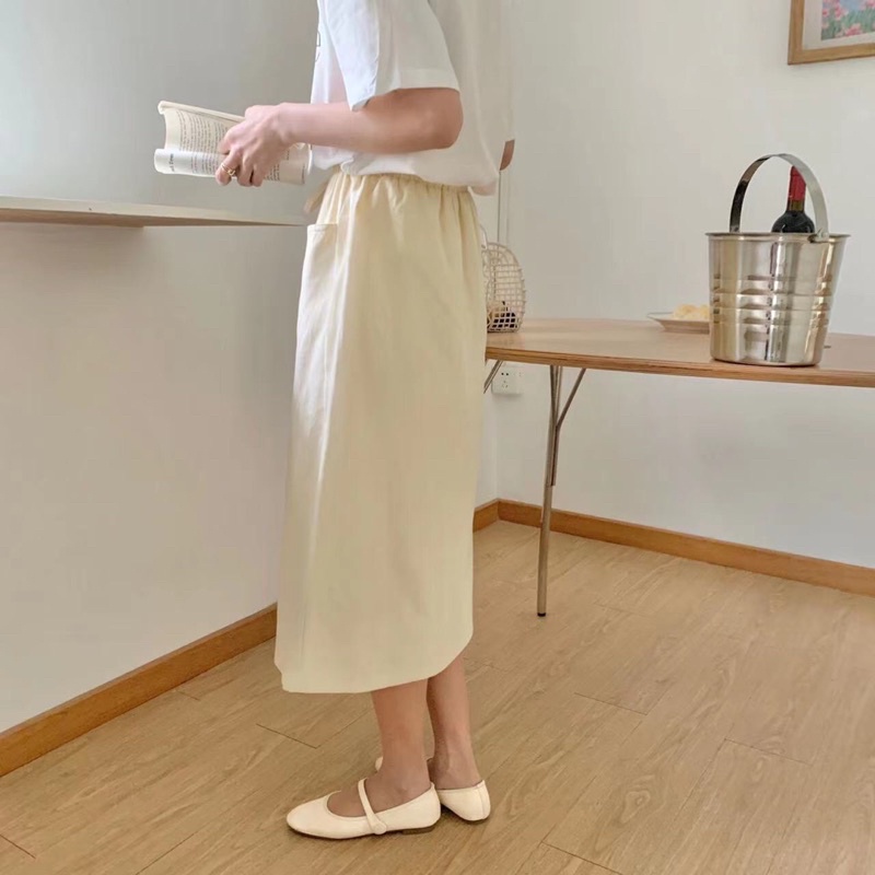 Chân váy jeans Hàn buộc eo