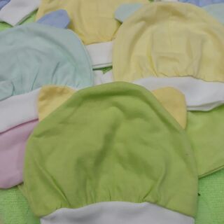 Mũ sơ sinh cotton có tai cho bé