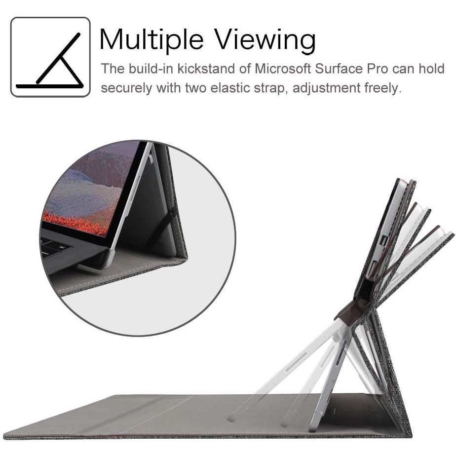 Ốp Bao Da Máy Tính Bảng Kèm Bàn Phím Cho Microsoft Surface Pro 7 / 6 / 5 / 4 12.3 Inch