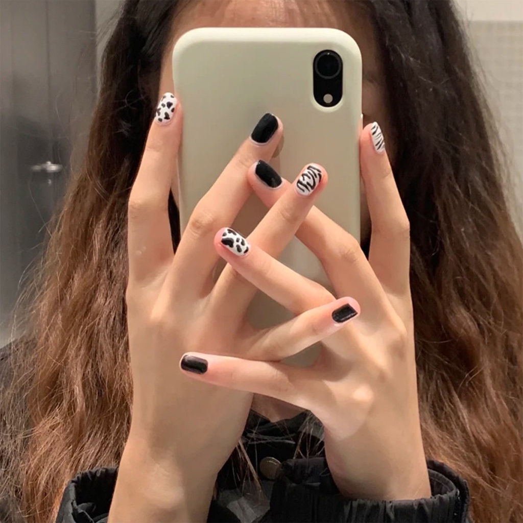 Hộp 24 Móng Tay Giả Đầu Tròn Có Thể Tháo Rời Thời Trang Cho Nữ Mihan1