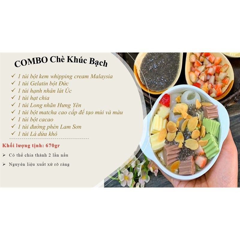 Set Chè Khúc Bạch Nấu Được12-15 Chén - Shop Tặng Kèm Công Thức Độc Quyền Kinh Doanh (bepmevân) | BigBuy360 - bigbuy360.vn