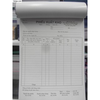 Phiếu xuất kho 3 liên A4