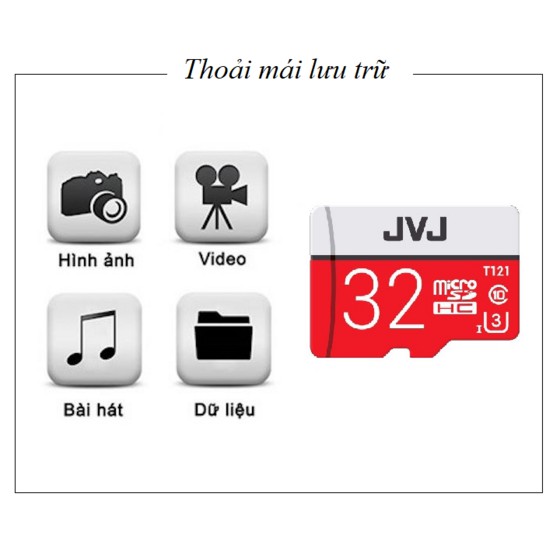 Thẻ nhớ 16/32/64/128 Gb JVJ Pro U3 Class 10 – chuyên dụng cho CAMERA tốc độ cao - Bh 2 năm