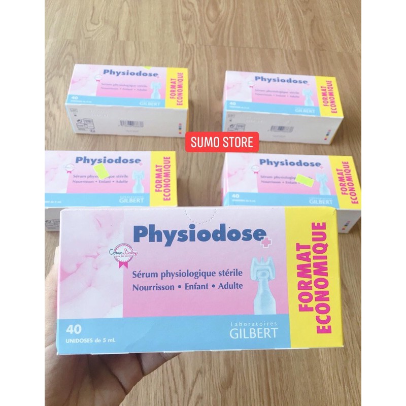 Nước muối sinh lý pháp Physiodose Cho Trẻ Em (40 ống/hộp)màu hồng