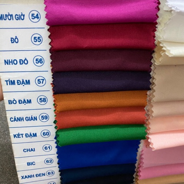 [BẢNG MÀU 3] Vải lót silk thun khổ 1m6: giá 1 mét