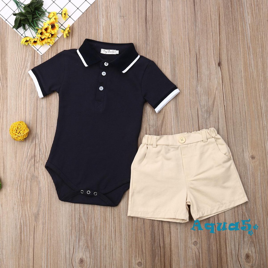 Set 2 Món Đồ Phong Cách Quý Ông Cho Bé Trai Từ 6 Tháng Tuổi