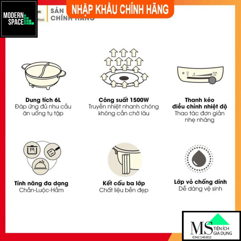 [BEAR] Nồi Lẩu 2 ngăn cao cấp Bear DHG-B60R6 (6L) (CHÍNH HÃNG) BEAR-13