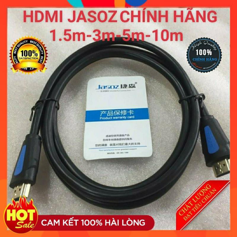 [Lõi Đồng 4K]CÁP HDMI Jasoz 1.5M 3M 5M 10M lõi đồng HDTV 4K*2K (19+1)-Dây HDMI to HDMI 2 đầu tròn chuẩn FULL HD 1080p