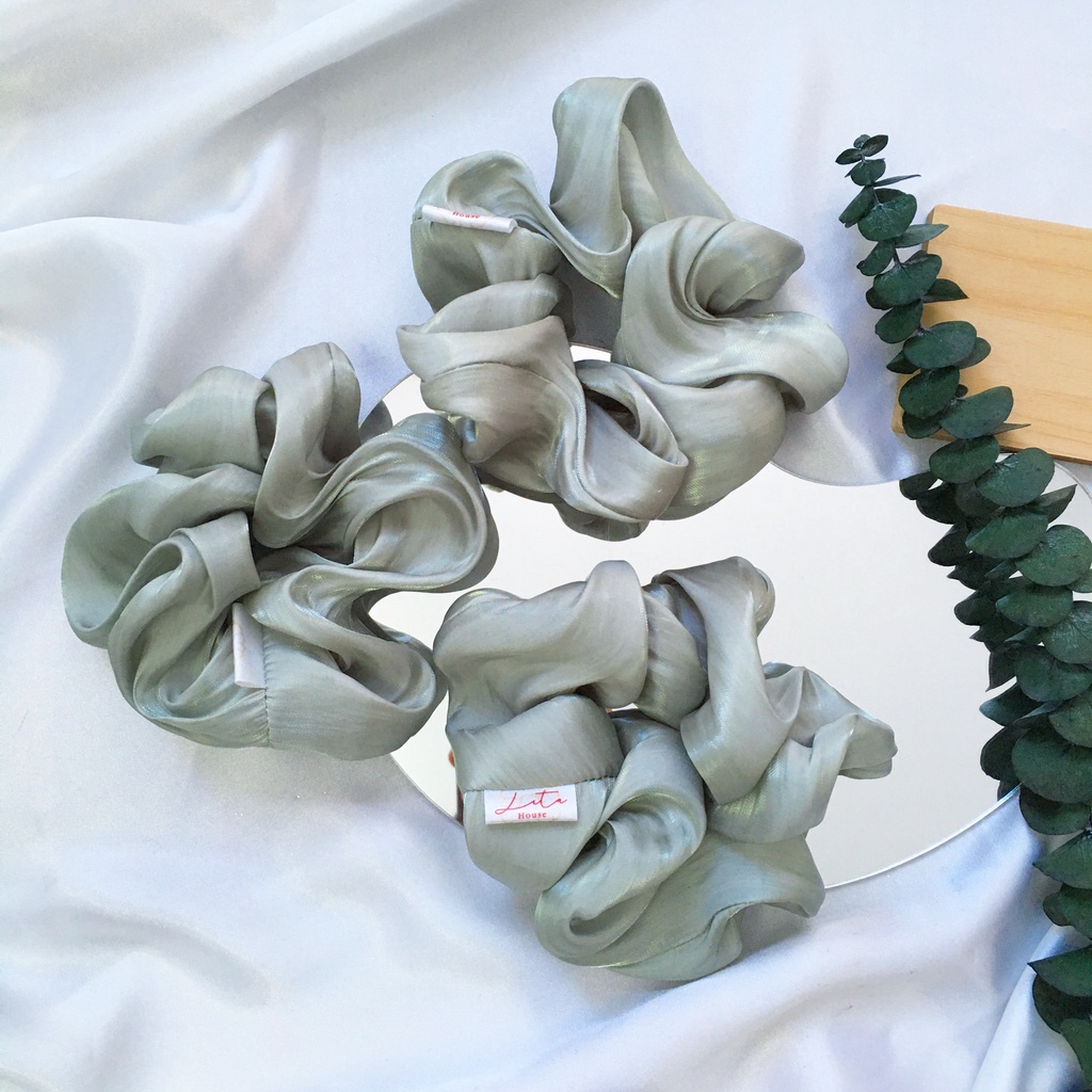 ROSA - Dây chun buộc tóc Organza Handmade Scrunchies pastel thanh lịch