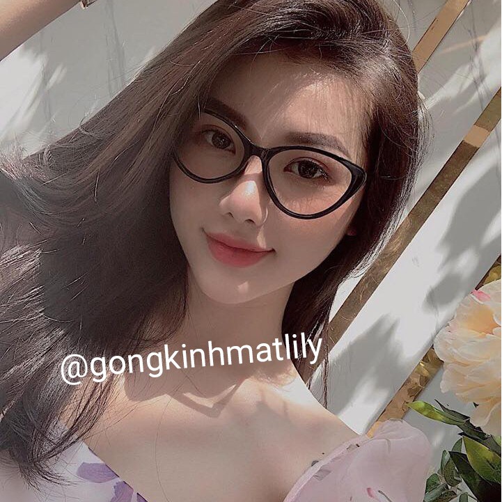 Kính mắt mèo nữ LILYEYEWEAR nhựa dẻo giả cận dễ đeo màu sắc thời trang 232383