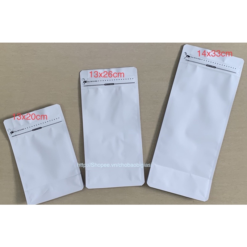 {1kg/ size} Túi zipper 8 cạnh màu trắng có 3 size hàng đẹp (SP y hình)