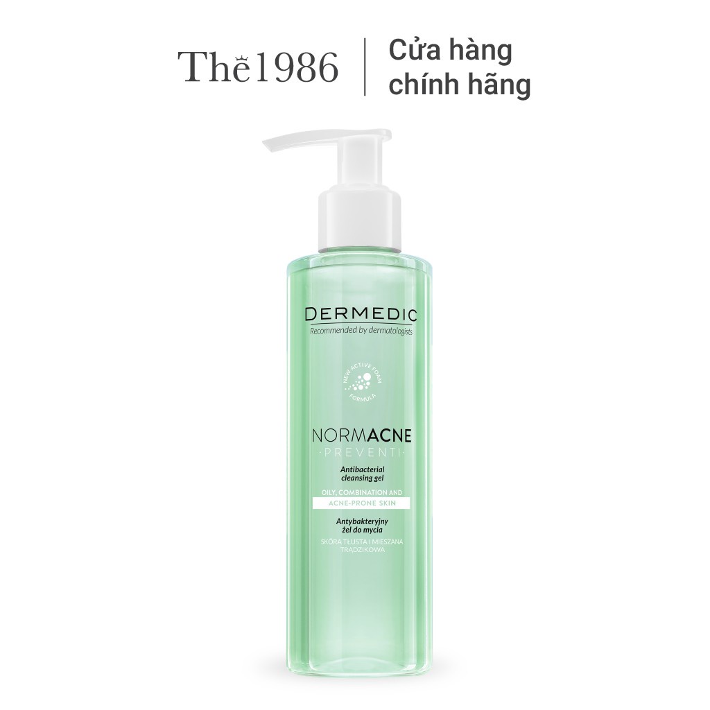 Gel làm sạch dành cho da dầu da mụn Dermedic Normacne Antibacterial Cleansing Gel 200ml