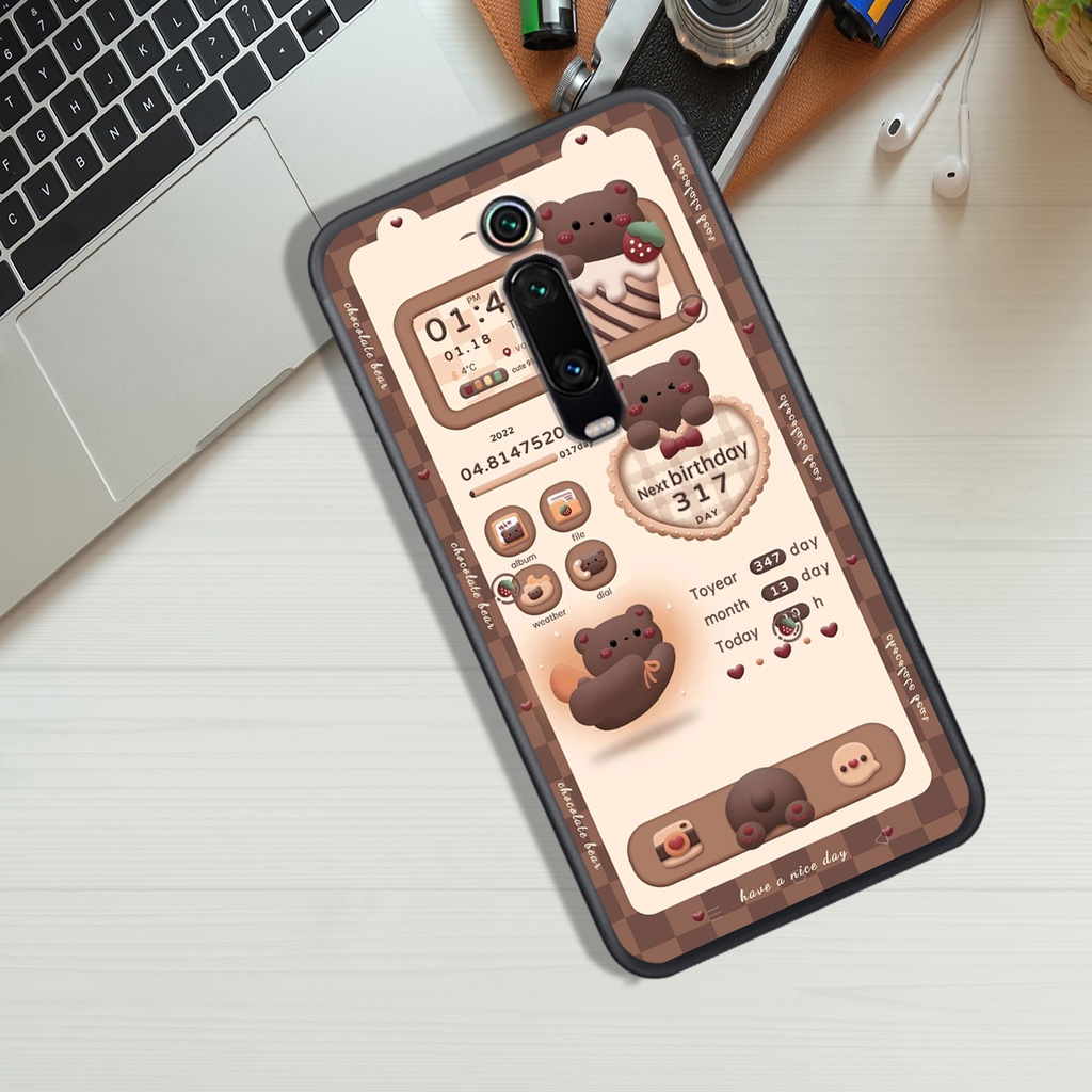 ỐP LƯNG XIAOMI REDMi K20 - K30 - NOTE 4 - NOTE 4X , IN HÌNH GẤU NÂU CHOCOLATE ĐÁNG YÊU.